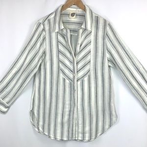 Anthropologie Lilka Windrift Button Up Striped